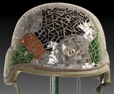 Brave Sole sculpture, helmet