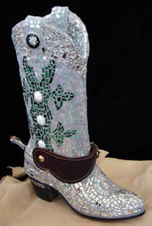 Splendor in the Glass boot sculpture
