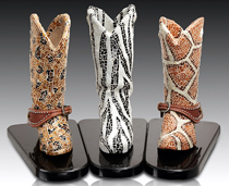 Animal Print Boot Sculptures